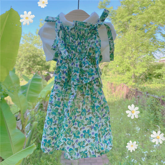 HKM-6181437 Floral Lavender Pet Sling Skirt with Sunscreen Protection and Anti-Shedding Features