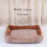 HKM-6182717 Large Dog Bed in Brown and Gray Stripes – Soft Cloth Material, Multiple Sizes Available