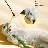 HKM-6183485 Self-Hi Relief Gradient Pink and Green Plush Cat Teaser Toy with 46cm Pole and 83cm Rope