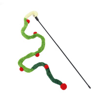HKM-6183485 Self-Hi Relief Gradient Pink and Green Plush Cat Teaser Toy with 46cm Pole and 83cm Rope