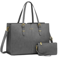 HKM-618643 Ladies Work bag with compartments Large Waterproof PU Leather Tote Bag for Women - Fits 15.6 to 17-Inch Laptops, Ideal for Business and Office Use