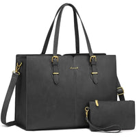 HKM-618643 Ladies Work bag with compartments Large Waterproof PU Leather Tote Bag for Women - Fits 15.6 to 17-Inch Laptops, Ideal for Business and Office Use