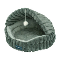 HKM-6186685 Cozy Large Cat Nest Pet Bed - Soft Cloth, Shell Design, 50CM Diameter in Gray, Pink, or White