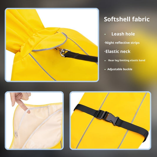 HKM-6187197 Waterproof Outdoor Pet Dog Raincoat in Yellow, Beige, Black - Sizes XL to 7XL