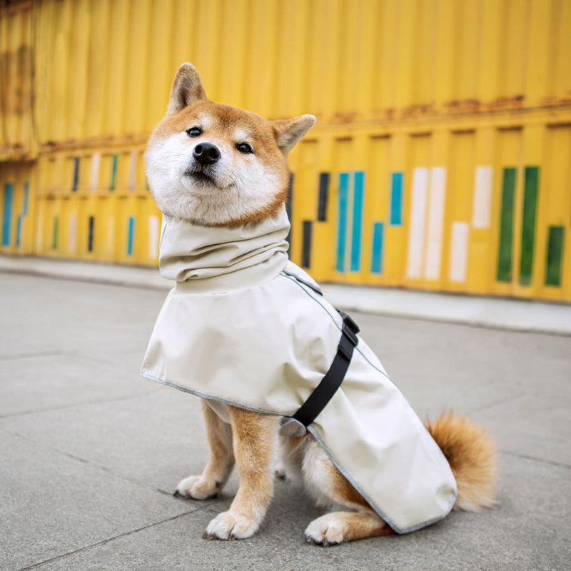 HKM-6187197 Waterproof Outdoor Pet Dog Raincoat in Yellow, Beige, Black - Sizes XL to 7XL