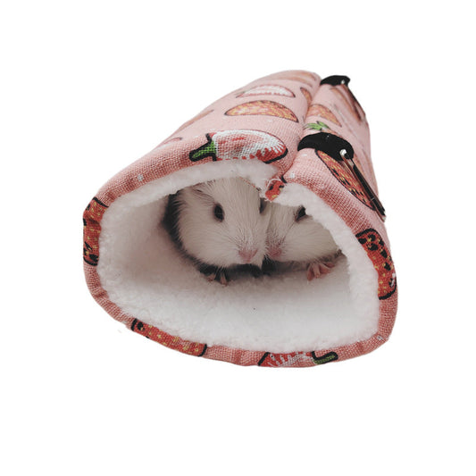 HKM-6187709 Super Soft Plush Tunnel Nest for Small Pets - Ideal for Hamsters, Mice, and Guinea Pigs