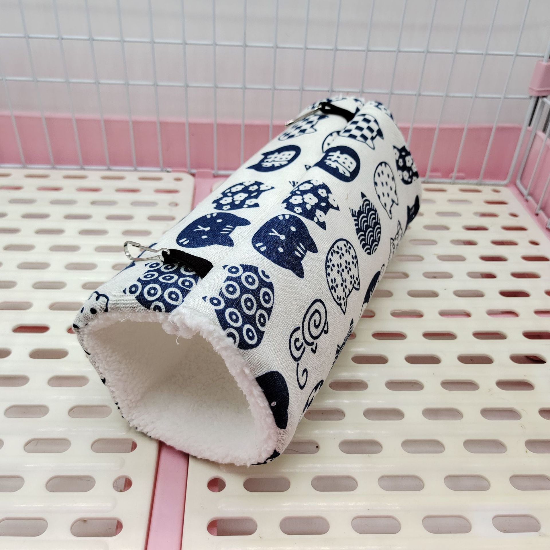 HKM-6187709 Super Soft Plush Tunnel Nest for Small Pets - Ideal for Hamsters, Mice, and Guinea Pigs