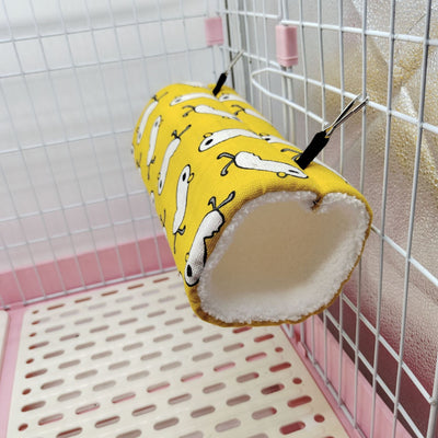 HKM-6187709 Super Soft Plush Tunnel Nest for Small Pets - Ideal for Hamsters, Mice, and Guinea Pigs