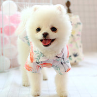 HKM-6188221 Cute Summer Shirt for Small Dogs - Flamingo Flower & Dragonfly Design