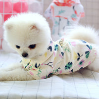 HKM-6188221 Cute Summer Shirt for Small Dogs - Flamingo Flower & Dragonfly Design