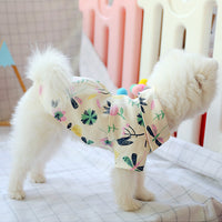 HKM-6188221 Cute Summer Shirt for Small Dogs - Flamingo Flower & Dragonfly Design