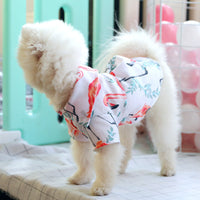 HKM-6188221 Cute Summer Shirt for Small Dogs - Flamingo Flower & Dragonfly Design
