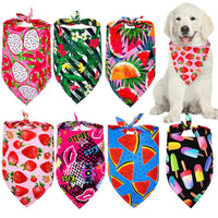 HKM-618835 Pet Triangle Drool Towel in Summer Fruit Designs for Dogs
