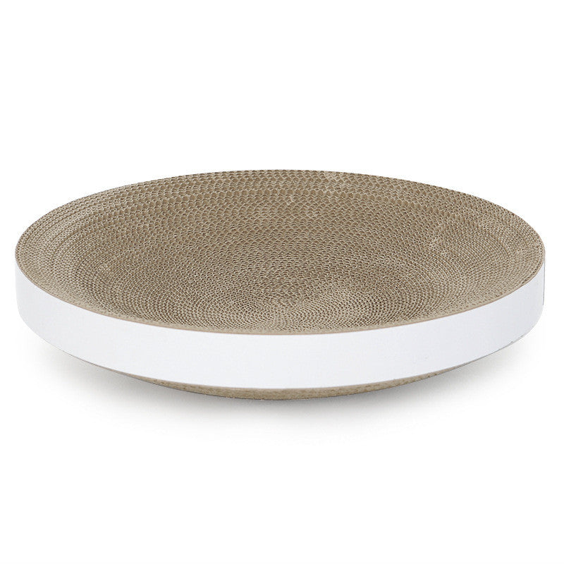 HKM-6188605 Corrugated Cat Litter Scratcher and Claw Grinder for All Cats - White, 40x40x10cm