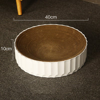 HKM-6188605 Corrugated Cat Litter Scratcher and Claw Grinder for All Cats - White, 40x40x10cm