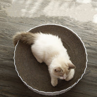HKM-6188605 Corrugated Cat Litter Scratcher and Claw Grinder for All Cats - White, 40x40x10cm