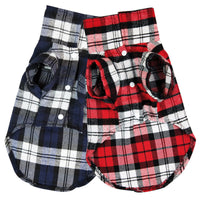 HKM-6188989 Casual Plaid Pet Shirt in Red, Blue, and Green - Lightweight Polyester, Sizes XS to XL