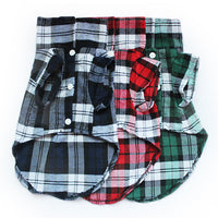 HKM-6188989 Casual Plaid Pet Shirt in Red, Blue, and Green - Lightweight Polyester, Sizes XS to XL