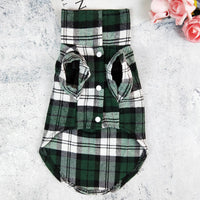 HKM-6188989 Casual Plaid Pet Shirt in Red, Blue, and Green - Lightweight Polyester, Sizes XS to XL