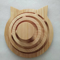 HKM-6189245 Three-Layer Wooden Cat Turntable Toy with Imported Pine Balls, Simple Atmosphere Design