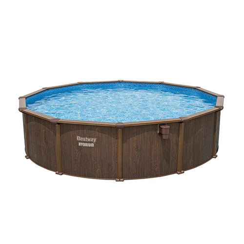 HKM-618963 Large Round Above Ground Family Swimming Pool Set - 5.49 m x 1.32 m Outdoor Portable Design