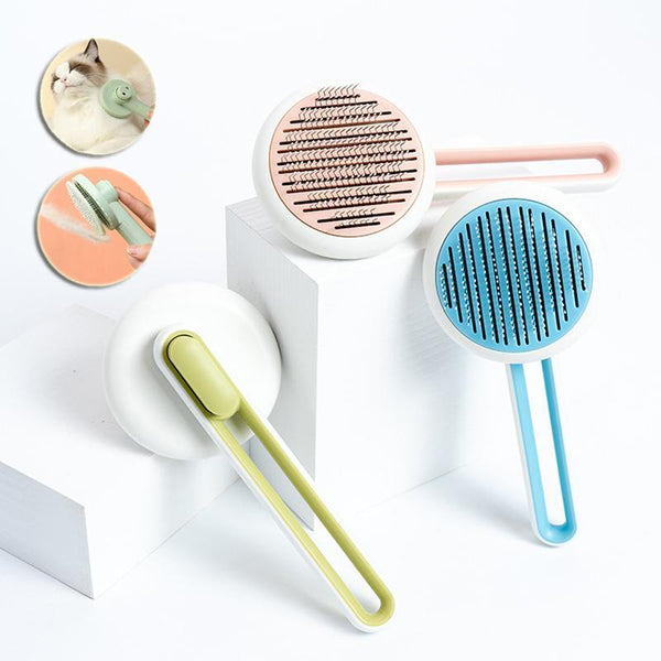 HKM-6189885 High-Density Pin Dog & Cat Grooming Comb with Automatic Hair Release and Comfortable Grip