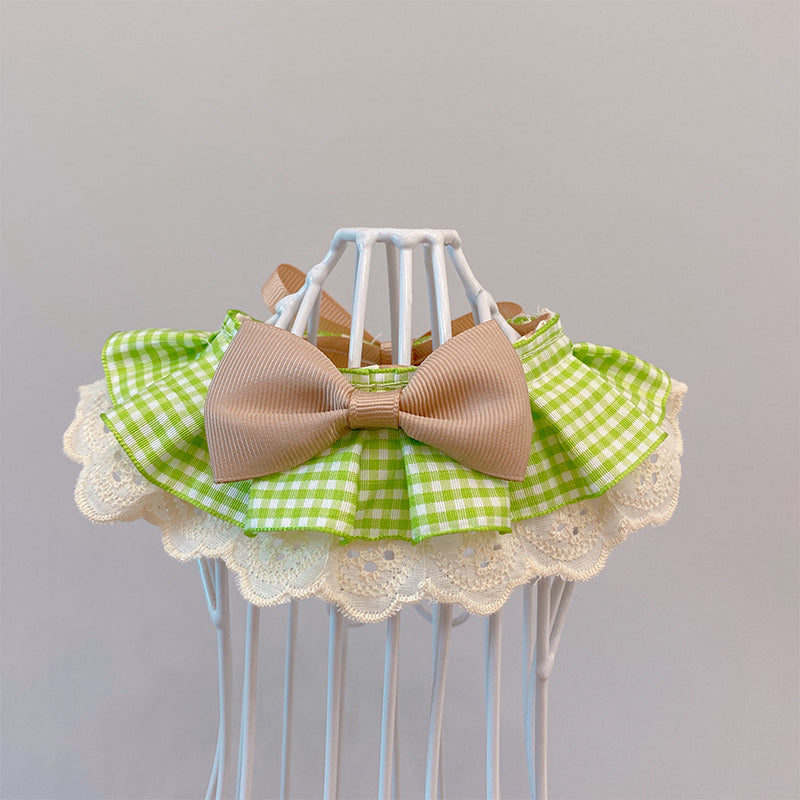HKM-6190653 Light Green Polyester Pet Bib Bow Tie with Long Scarf Style for Cats and Dogs
