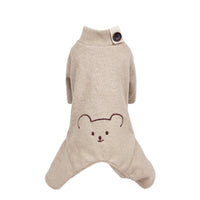 HKM-6190781 All-in-One Cotton Pajamas for Pets in Khaki, Bitter Orange, and Green - Available in Multiple Sizes