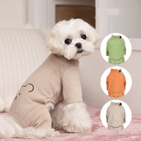 HKM-6190781 All-in-One Cotton Pajamas for Pets in Khaki, Bitter Orange, and Green - Available in Multiple Sizes