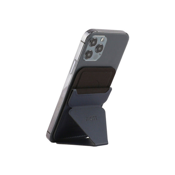 HKM-619155 Magnetic Card Holder for iPhone 12 - Lazy Bracket Design in Multiple Colors
