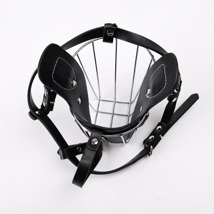 HKM-6191677 Leather Dog Bark Control Mouth Guard for Safety and Training