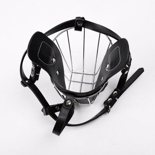 HKM-6191677 Leather Dog Bark Control Mouth Guard for Safety and Training