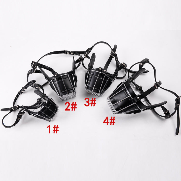 HKM-6191677 Leather Dog Bark Control Mouth Guard for Safety and Training