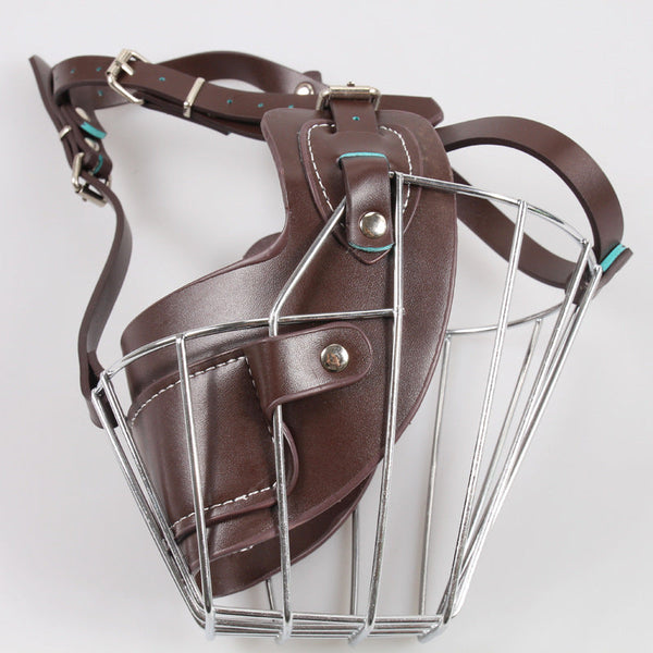 HKM-6191677 Leather Dog Bark Control Mouth Guard for Safety and Training