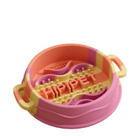 HKM-6192189 Slow Feed Silicone Dog Bowl with Double-Ear Handles and Maze Design for Healthy Eating