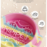 HKM-6192189 Slow Feed Silicone Dog Bowl with Double-Ear Handles and Maze Design for Healthy Eating