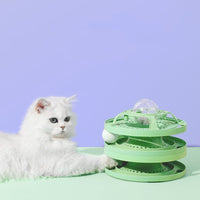 HKM-6193213 Interactive Turntable Cat Toy with Stimulation Balls for Exercise and Stress Relief