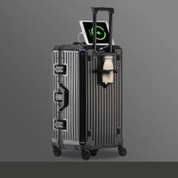 HKM-619475 Durable Water-Resistant Trolley Luggage with Cup Holder Hook