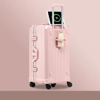 HKM-619475 Durable Water-Resistant Trolley Luggage with Cup Holder Hook