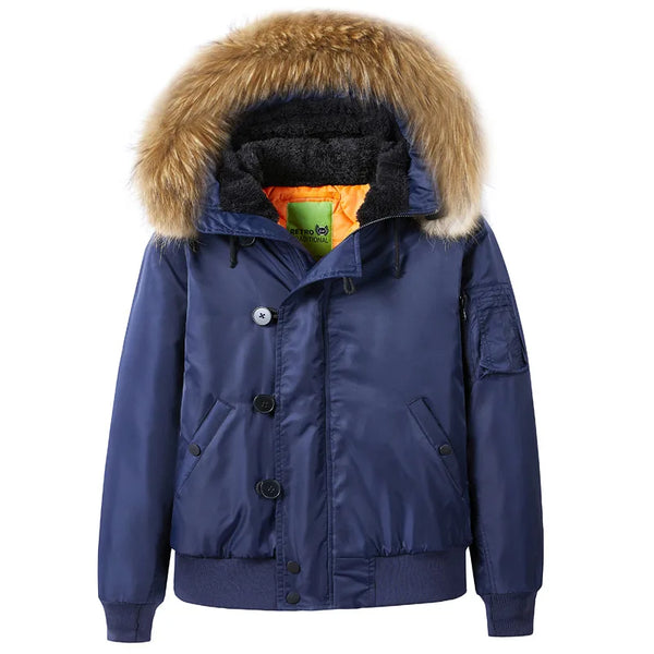 HKM-619475 Men's Flying Cotton Jacket Plus Size Sporty Workwear With Hood Collar Thick Baseball Zipper Winter Clothing Men's Coats