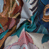 HKM-6195005 Nordic Style Leisure Blanket in Blue Peacock and Green Peacock ¨C Soft Polyester, Multiple Sizes Available