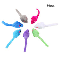 HKM-6196797 Colorful Plush Mouse Pet Toy for Cats - Soft Biting Toy, 11cm Length