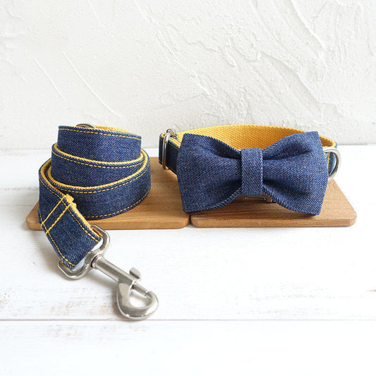 HKM-619795 MUTTCO pet collar bow tie traction set