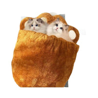 HKM-6198205 Cozy Bear Paw Cat Bed - Thickened Semi-Closed Nest for Cats and Small Dogs
