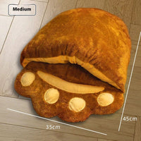 HKM-6198205 Cozy Bear Paw Cat Bed - Thickened Semi-Closed Nest for Cats and Small Dogs