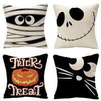 HKM-619923 Halloween-Themed Linen Print Pillowcase in Various Designs