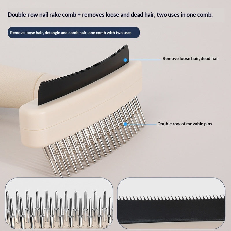 HKM-6199741 Multi-Functional Pet Grooming Brush for Dogs and Cats - Combines Detangling and Hair Removal