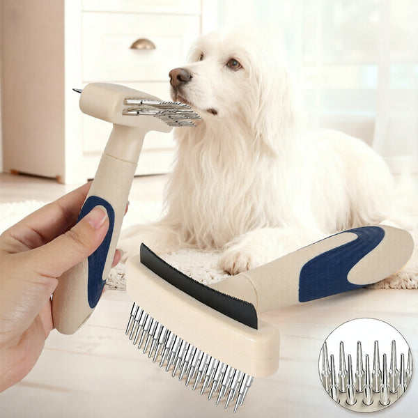 HKM-6199741 Multi-Functional Pet Grooming Brush for Dogs and Cats - Combines Detangling and Hair Removal