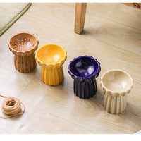 HKM-6200125 Tall Porcelain Cat Bowl - Elegant Design for Comfortable Feeding