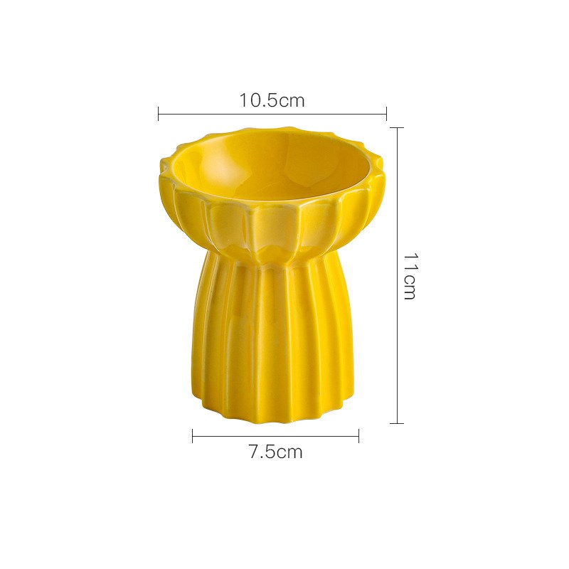 HKM-6200125 Tall Porcelain Cat Bowl - Elegant Design for Comfortable Feeding